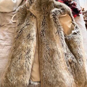 Vintage Faux Fur Vest - Brown